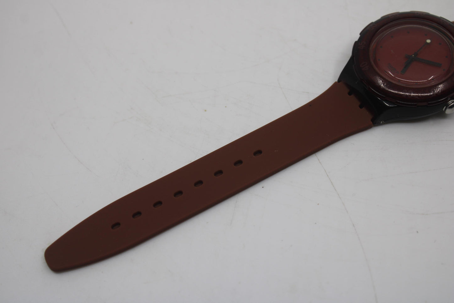 1996 Early Vintage Swatch Scuba 'Red Wood' SDR100, Nice, used condition, working 100%, brandnew strap