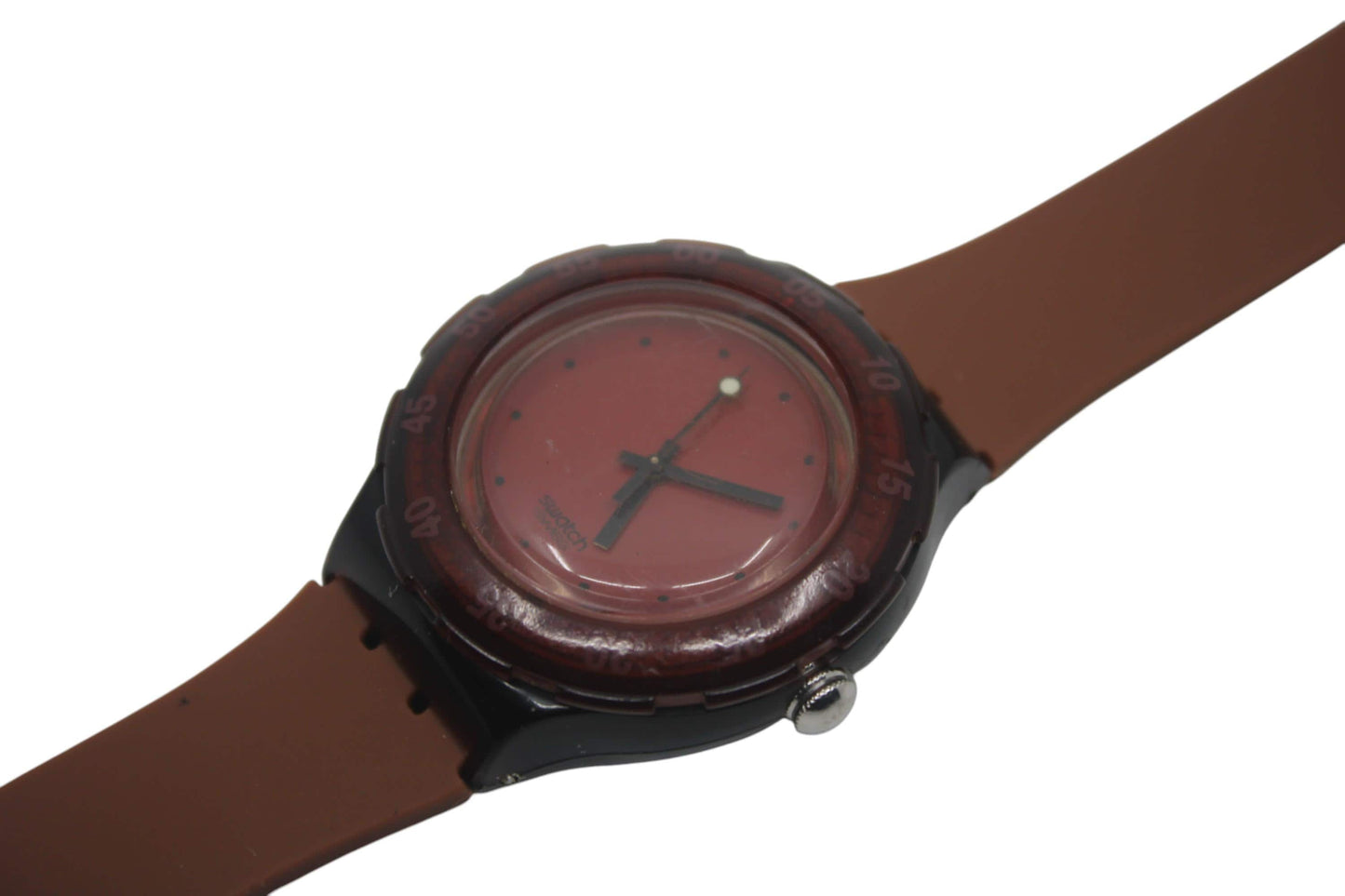 Vintage 1996 Scuba Swatch called the Red Wood, model number SDR100
