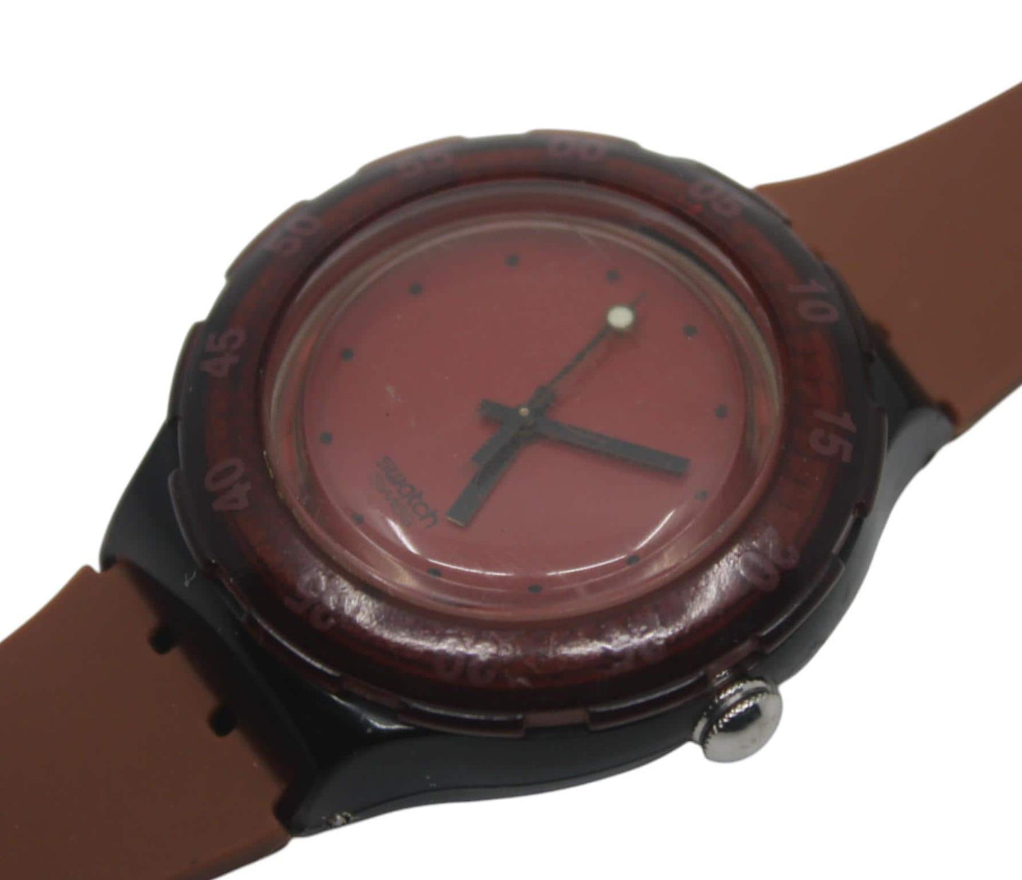 1996 Early Vintage Swatch Scuba 'Red Wood' SDR100, Nice, used condition, working 100%, brandnew strap