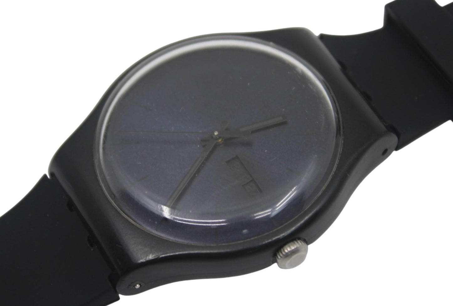 Swatch Watch 41mm New Gent 'Black Rebel' SUOB702, Silicone strap, Working 100% Nice, Used Condition