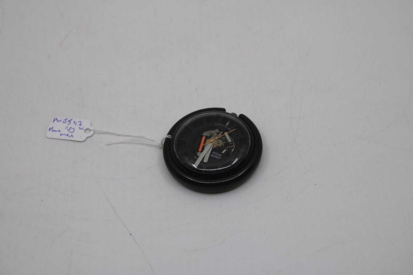 1989, Swatch, PopSwatch, 'Fluo Mex', PWbb117, nice, used condition, NO strap, watch + ring only