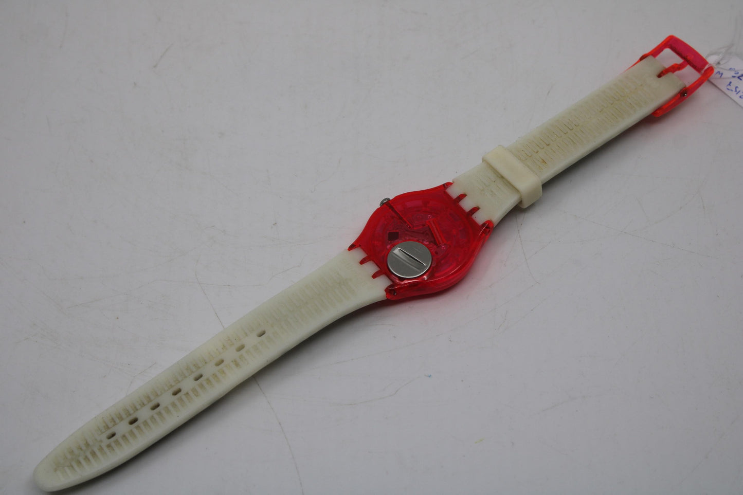 Vintage Gents Swatch 'Pink Zeb' GR157, Nice, Used Condition, working 100% with original strap