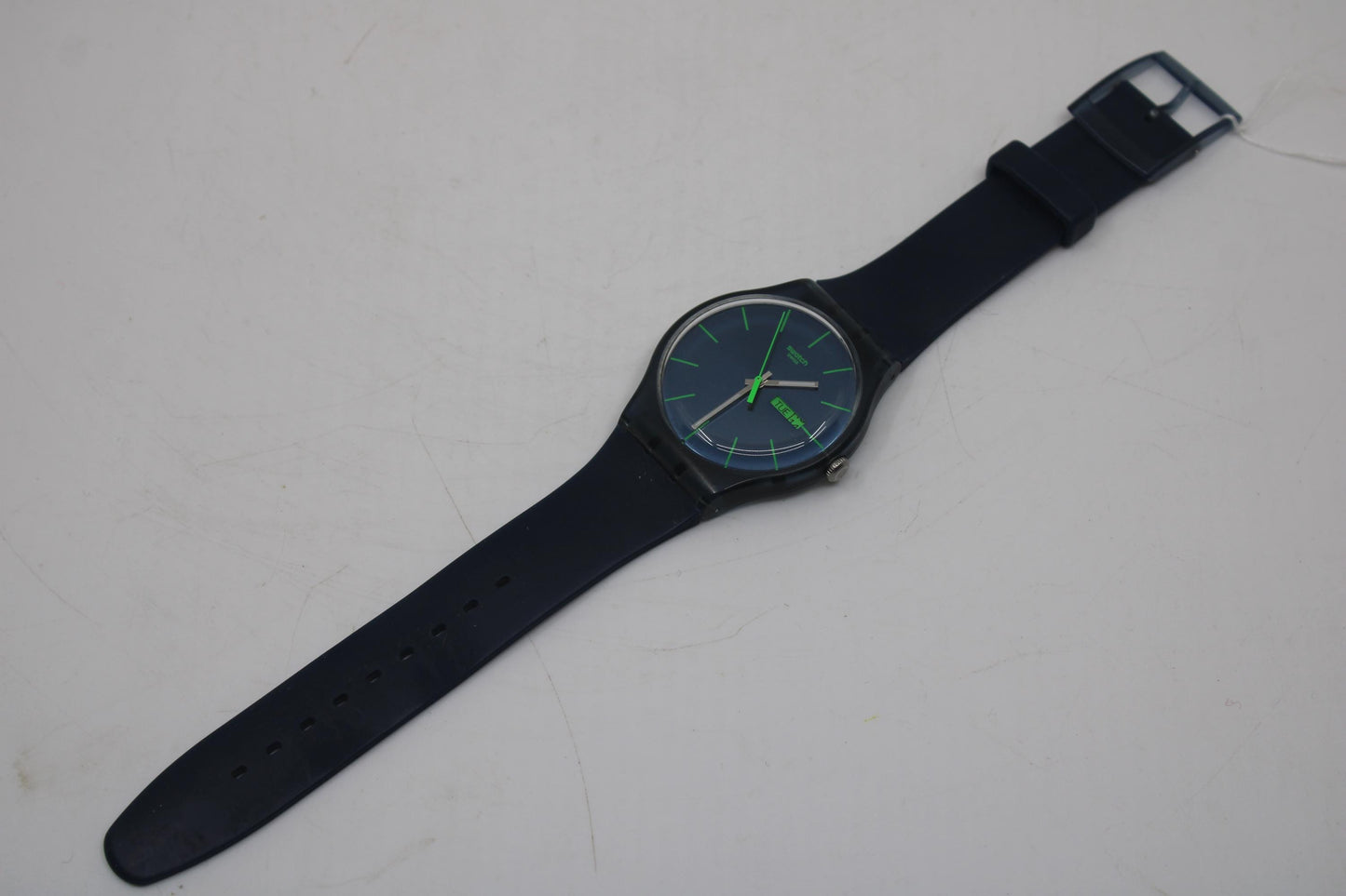 Vintage New Gents 41mm Swatch 'Blue Rebel' SUON700, in good condition, working fine with the original strap