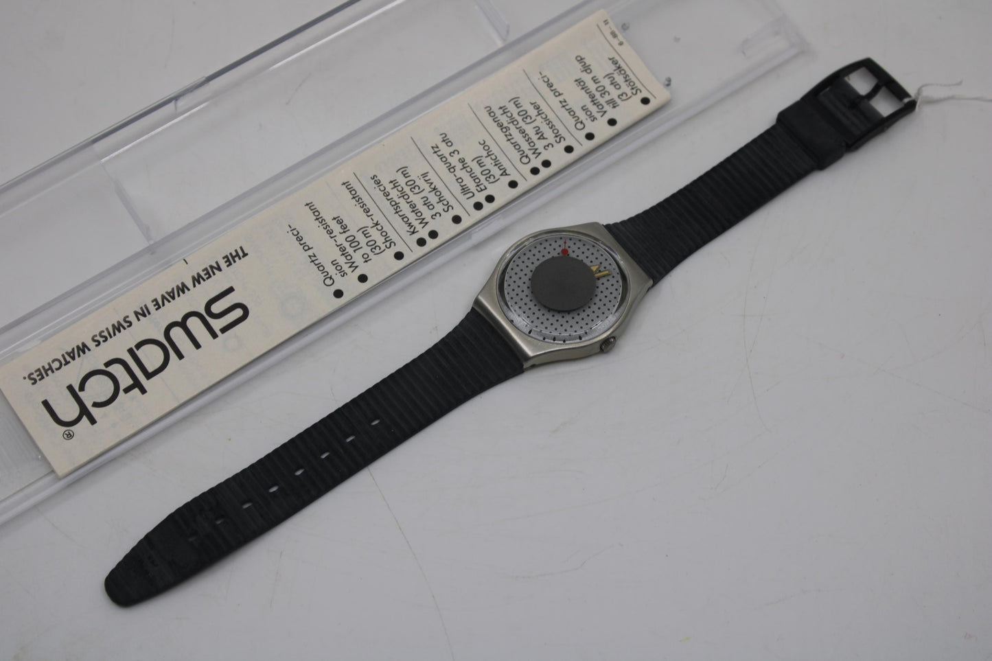 1988 Vintage 34mm Gents Swatch, 'Heartstone', GX100, Unworn, New Old Stock, working fine with original box