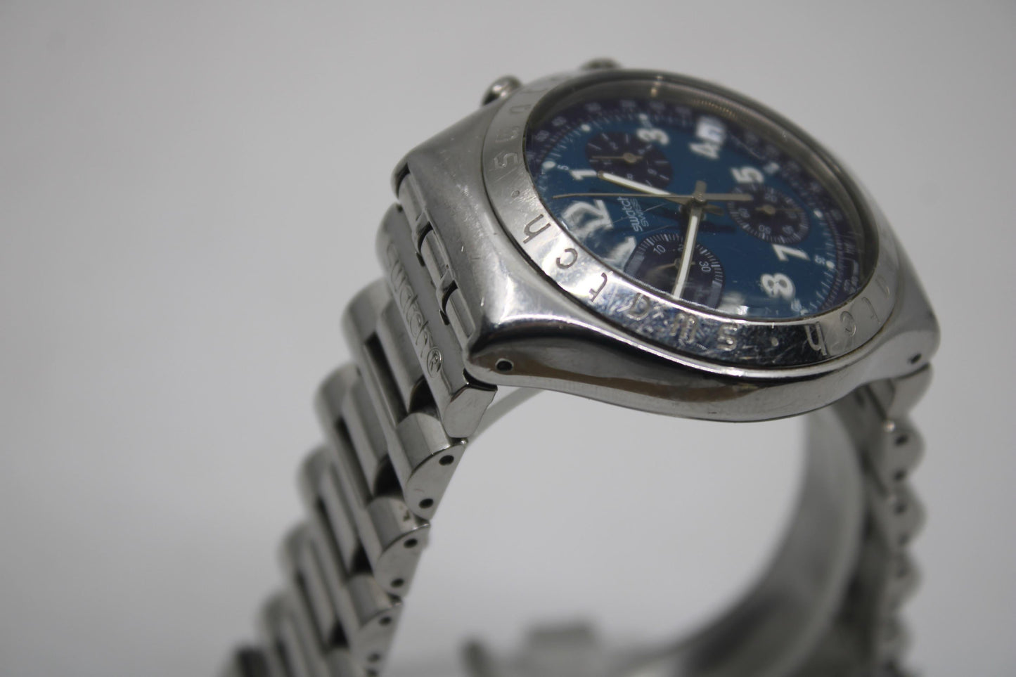 Vintage IRONY Chrono Swatch YCS401G, 'Secret Agent', Good, Used Condition, Working fine