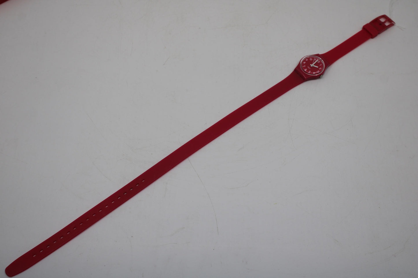 Pink Berry Vintage 25mm ladies Swatch, LR123, NO box, working 100%, original long, double wrap strap