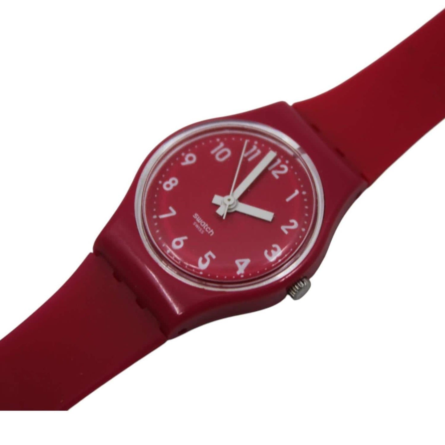 Pink Berry Vintage 25mm ladies Swatch, LR123, NO box, working 100%, original long, double wrap strap