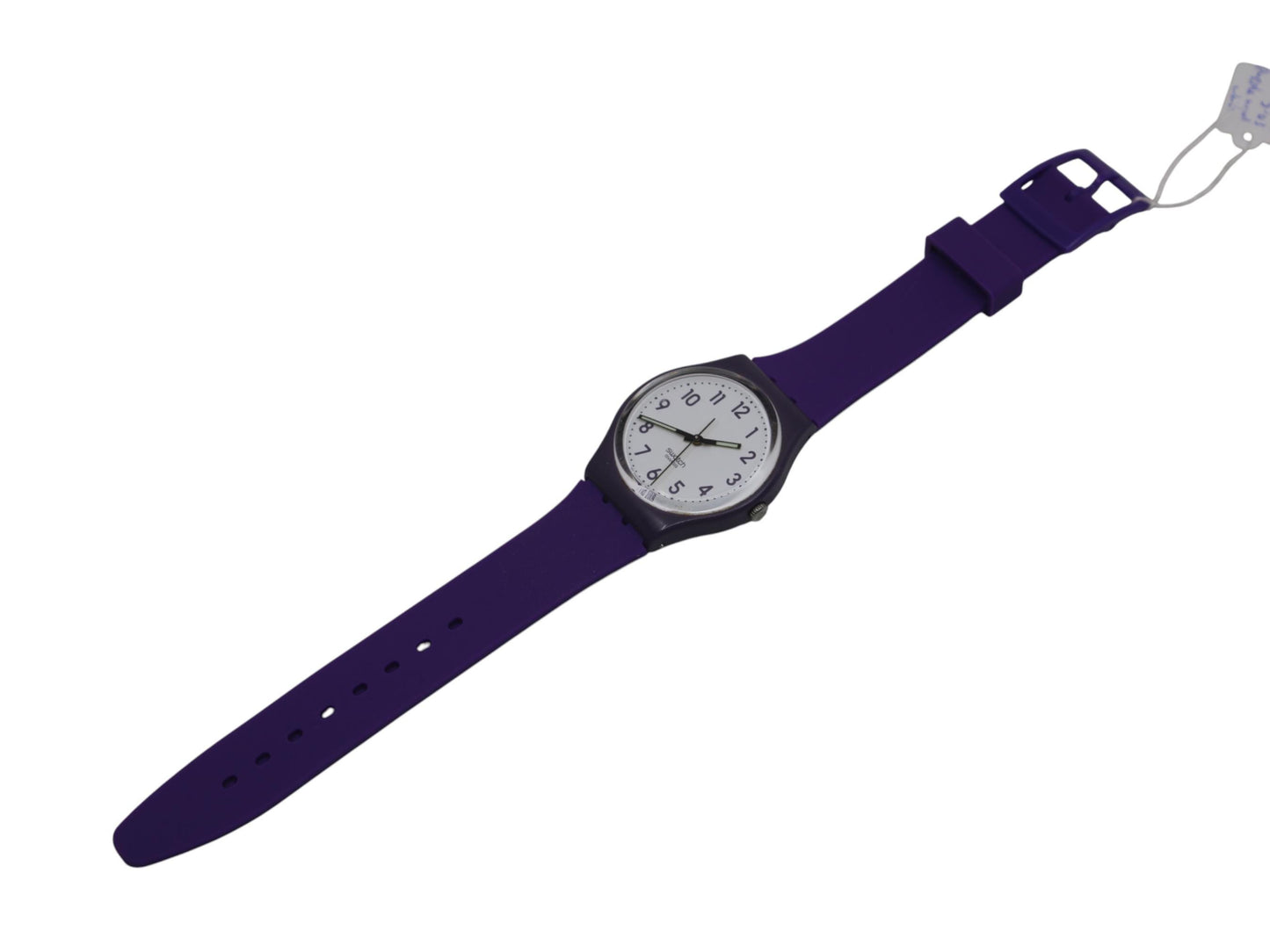 17mm Gents Swatch, 'Purple and White', GV122, in perfect working order, Nice Used Condition