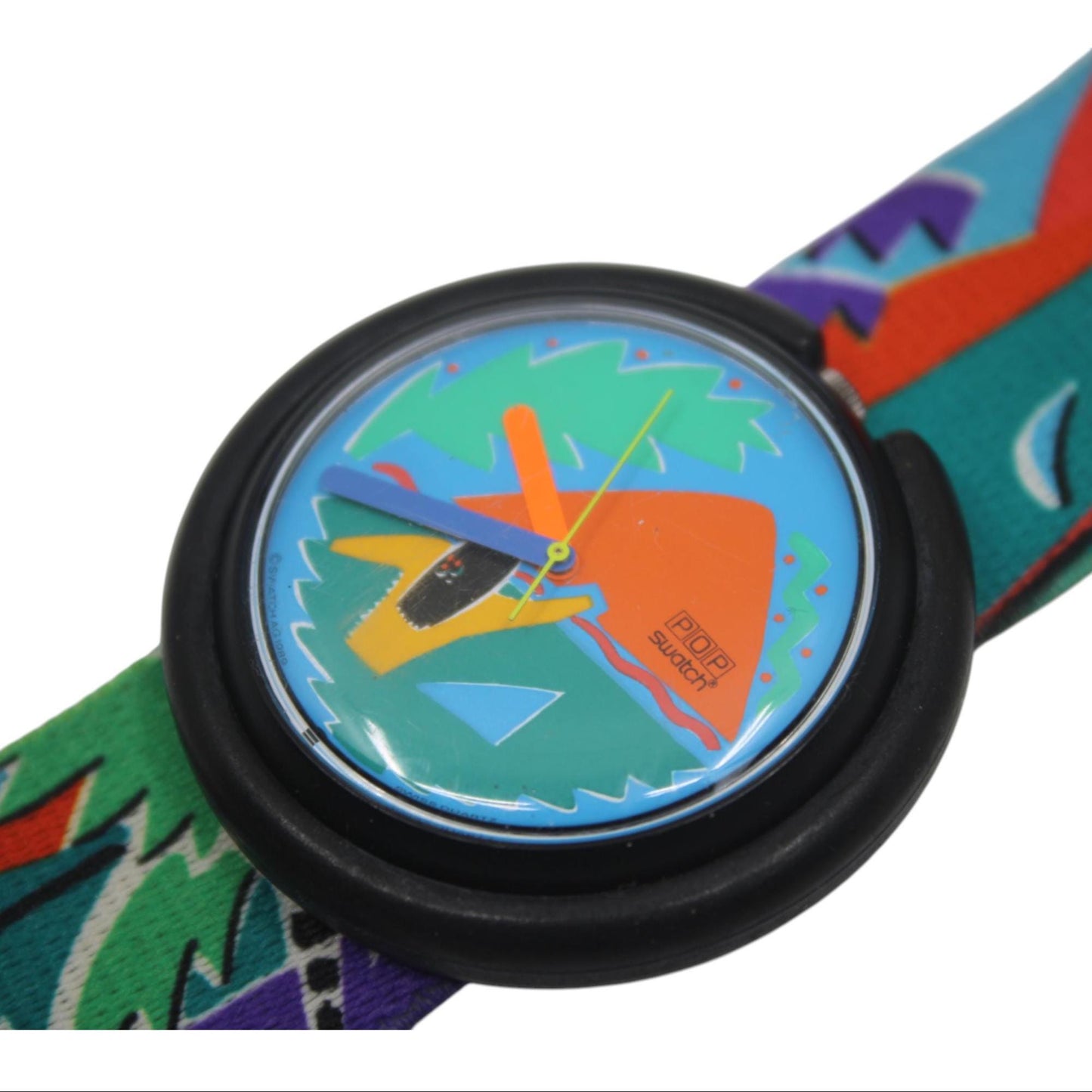 1990, EARLY PopSwatch, 'Aloha', PWBB141, good, used condition, working 100%