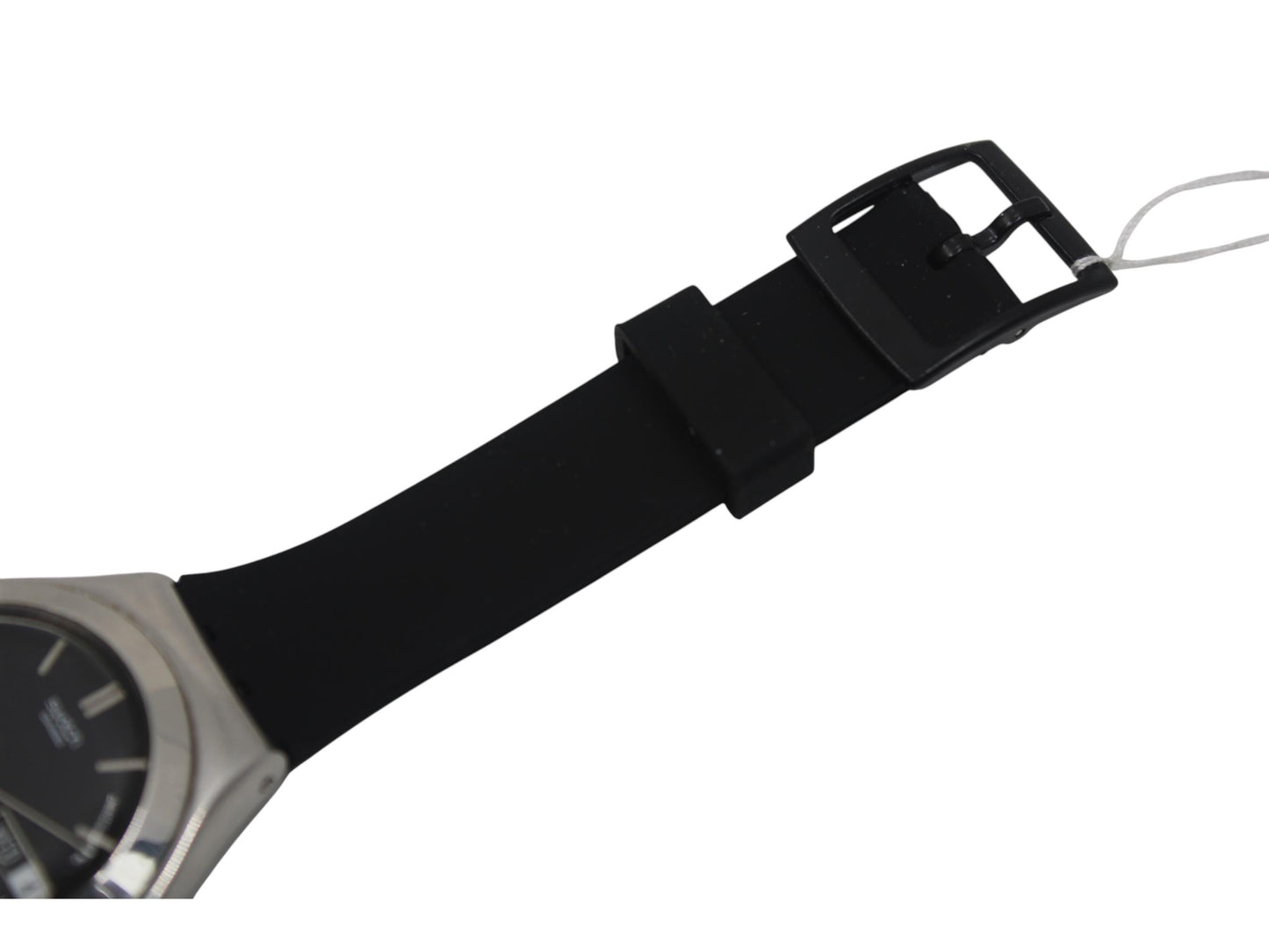 Swatch Irony, 'Black Guard Too' YGS714, No Box, Brand New Strap, Working fine, CRACKED crystal
