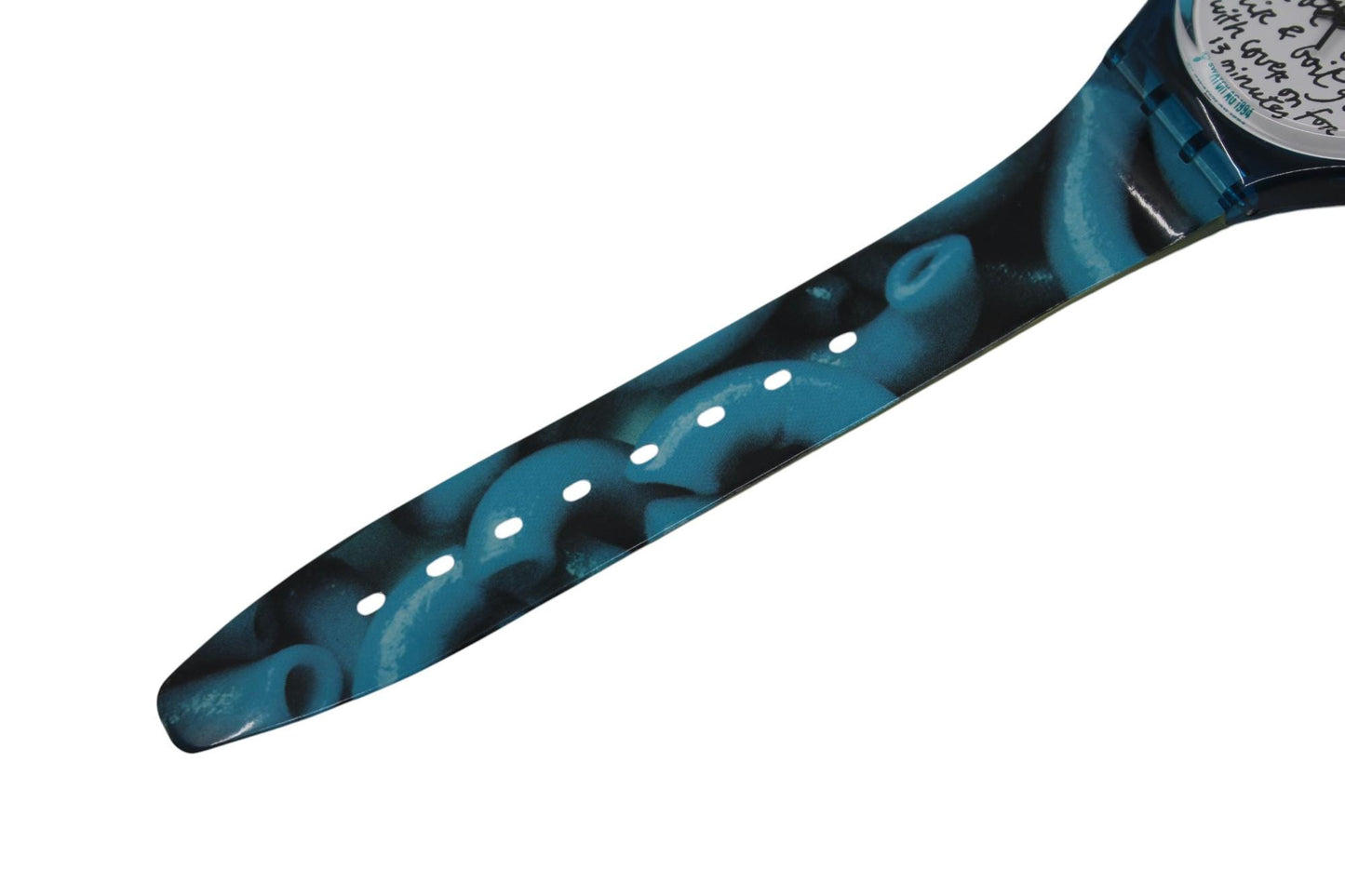 Vintage Gents Swatch Art, 'Blue Pasta' GG138, No box, NEW OLD STOCK, Never Worn, working 100% original strap