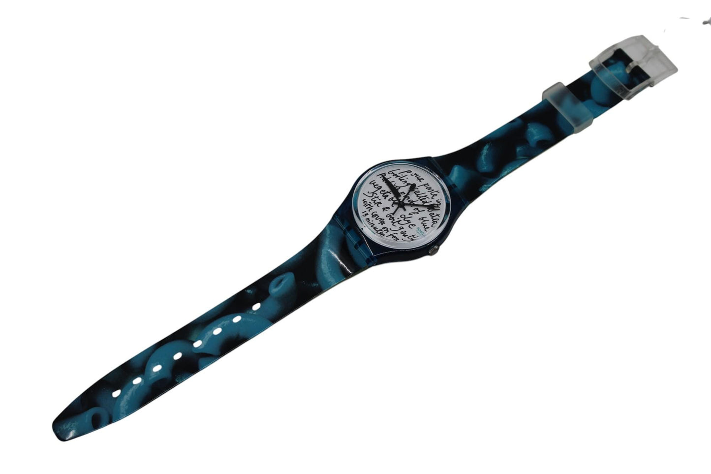 Vintage Gents Swatch Art, 'Blue Pasta' GG138, No box, NEW OLD STOCK, Never Worn, working 100% original strap