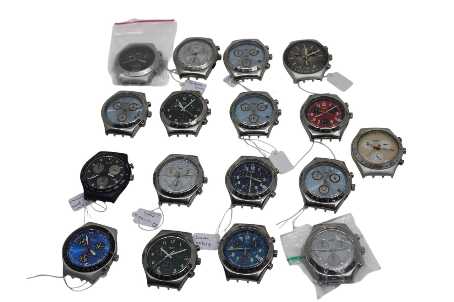 Irony Chrono Swatch watch, 17 pieces, FoR PaRTS oNLY, Not Working, what you see is what you get