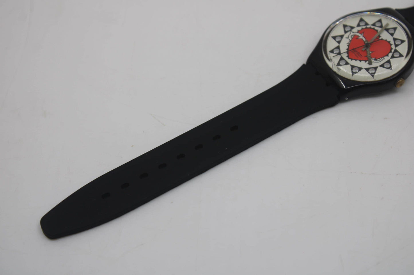 Vintage 17mm Gents Swatch, 'Trash', GB154, 1993, rough condition, working fine, brandnew strap, READ description