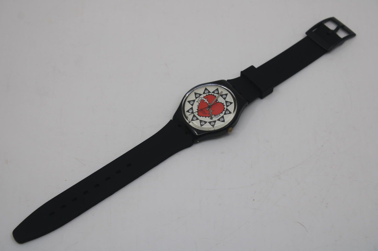 Vintage 17mm Gents Swatch, 'Trash', GB154, 1993, rough condition, working fine, brandnew strap, READ description