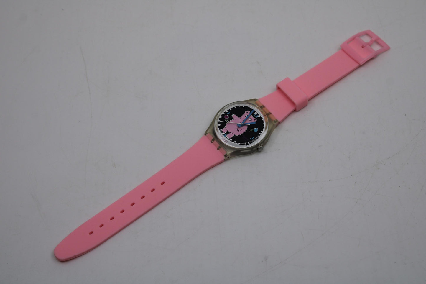 Vintage Gents Swatch, 'Piggy the Bear', GK367, NO box, In VERY NICE Condition, New Strap, Working fine