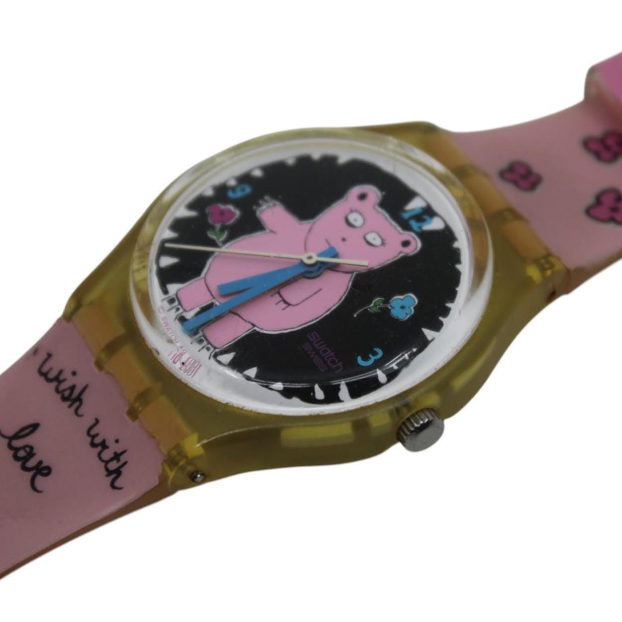 Vintage Gents Swatch, 'Piggy the Bear', GK367, NO box, In NICE, USED Condition, Original Strap, Working fine