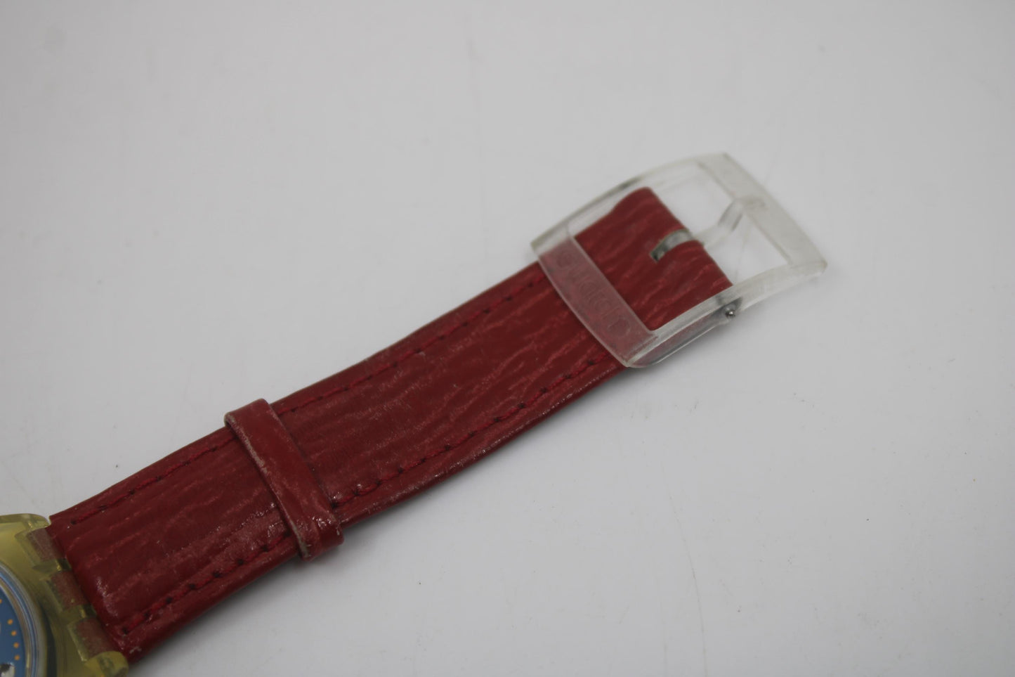 1992 'Red Ahead' Vintage Gents Automatic Swatch SAK101, NO box, NICE, used condition, original, leather strap