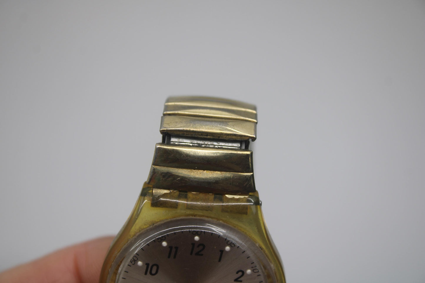 Vintage 34mm Gents Swatch watch, GK723, 'Raindrop', very rough, working condition