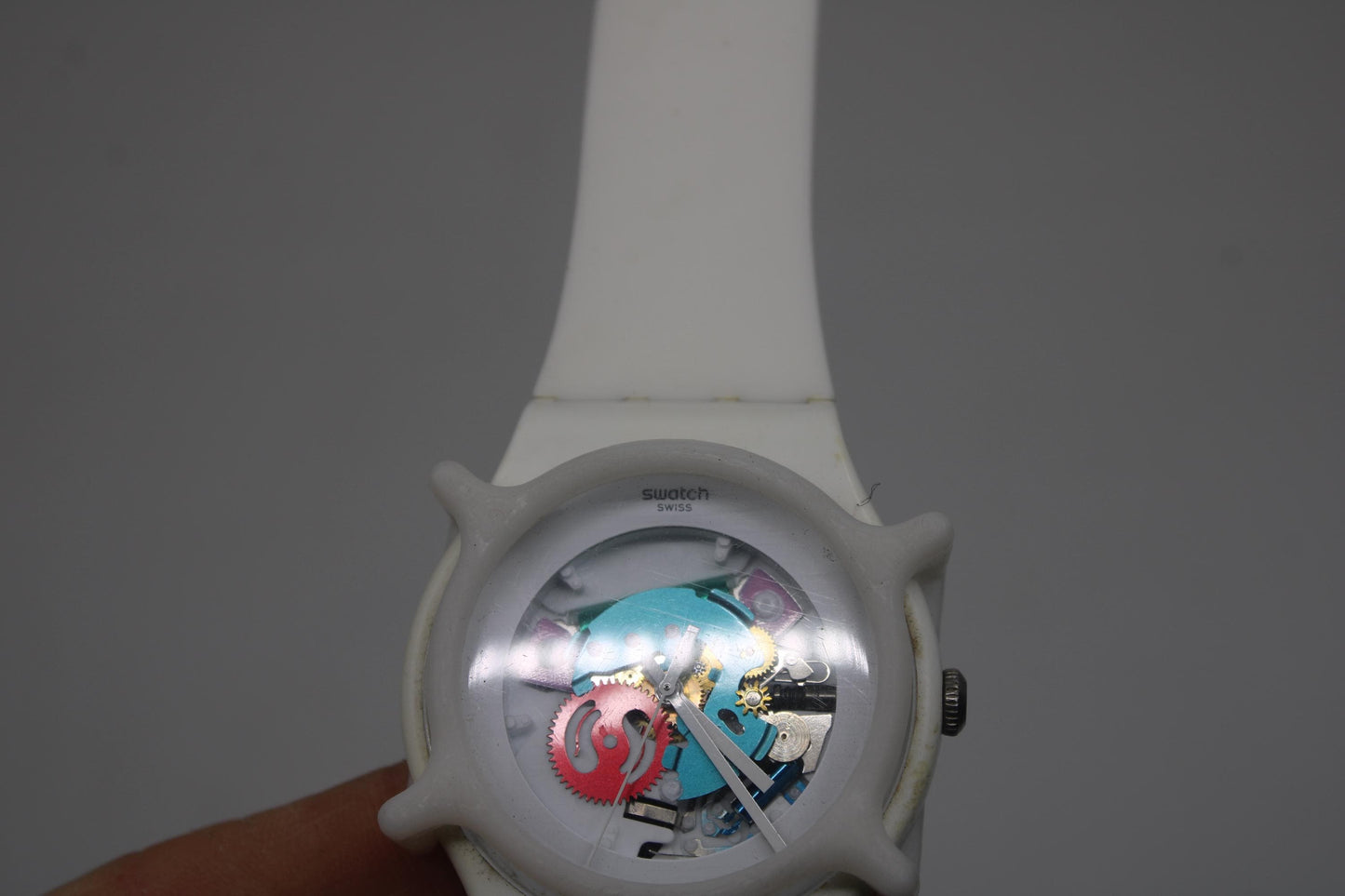 Swatch Watch 41mm New Gent 'White Lacquered' SUOW100, Original strap, Working 100% Nice, Used Condition, Guard is included