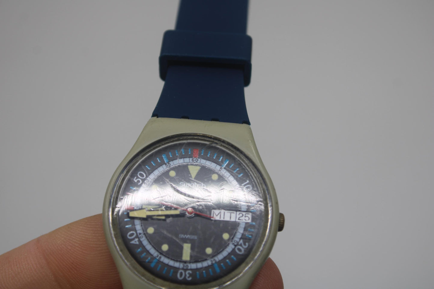 Vintage Gents Swatch 'Calypso Diver' GM701, Much Used Condition, working, with a new strap