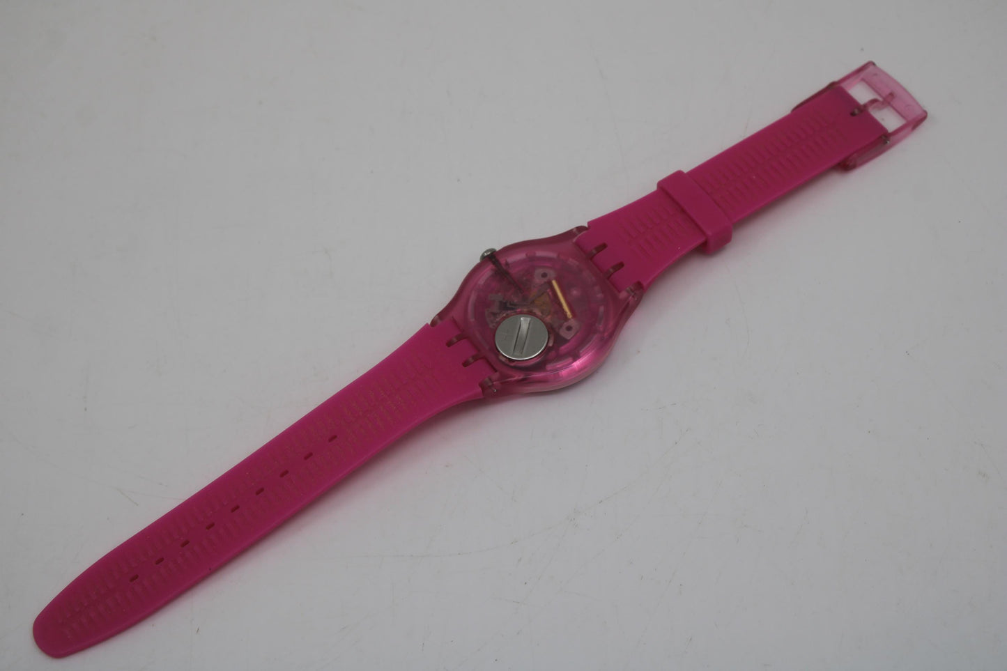 New Gents Swatch 'Pink Lacquered' SUOP100, VERY nice used condition, working