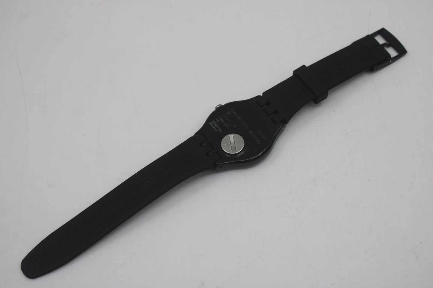Swatch 41mm New Gent Black Rebel SUOB702, Silicone strap, Working, Nice, Used Condition