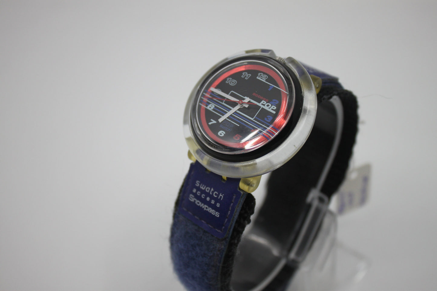 Swatch, Access PopSwatch, 1998, 'Snowbump', PBK101, nice used condition, with original hook & loop strap