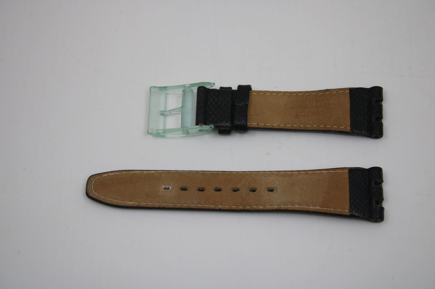 1990s, Vintage Leather Swatch Strap, 'The Beep', Swatch the Beep, New Old Stock Black leather