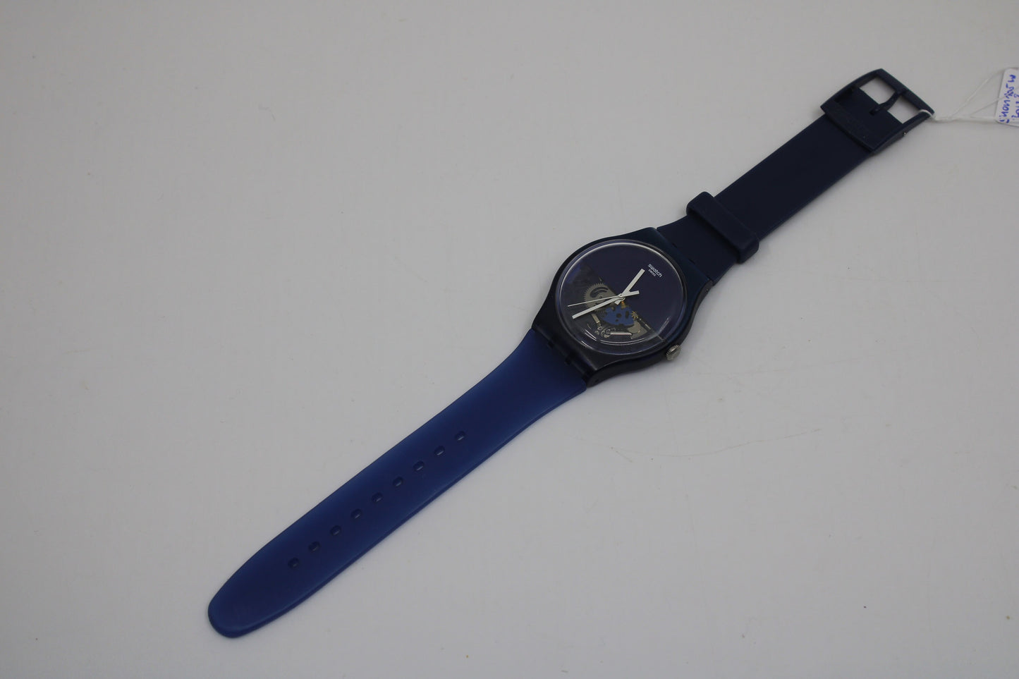 2013 Swatch Watch New Gent 'Blue Depth' SUON105 Skeleton See Through Silicone Bands, Working 100% Nice, Used Condition