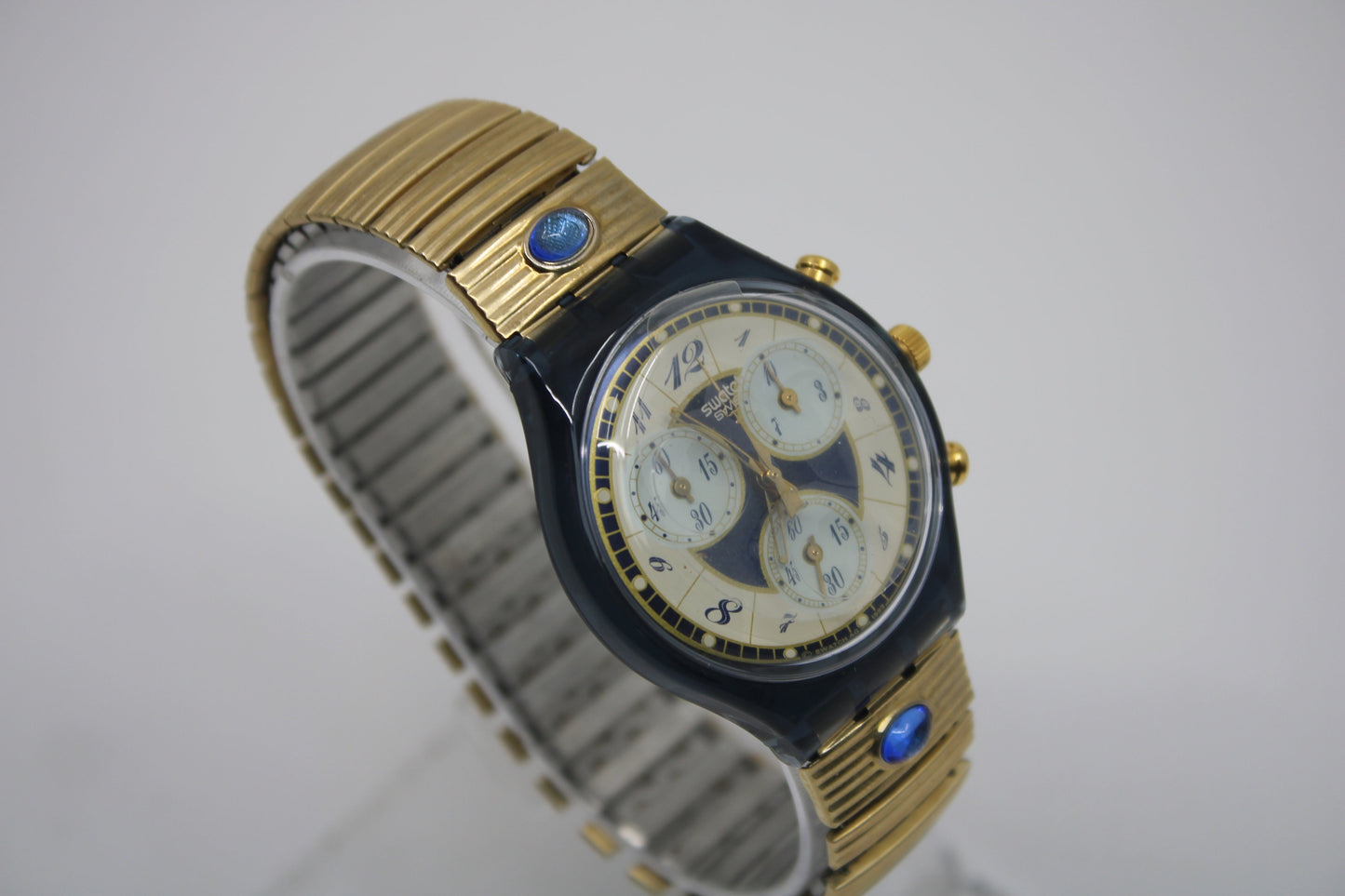 1994 'Volupte' vintage Gents Chrono Swatch SCM104/105, NEW OLD STOCK, Never Worn, working 100%