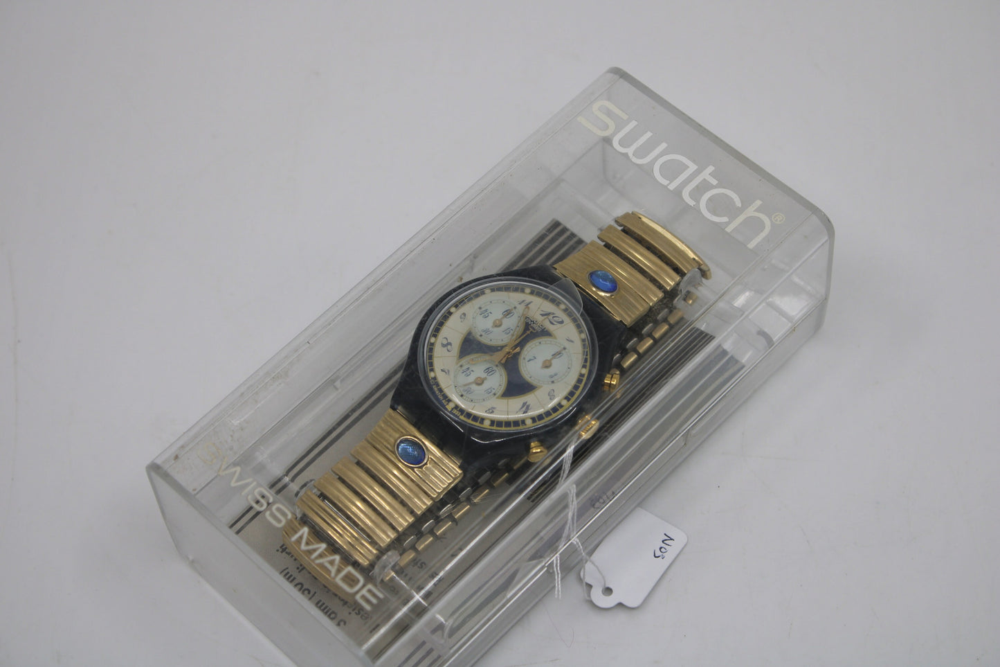 1994 'Volupte' vintage Gents Chrono Swatch SCM104/105, NEW OLD STOCK, Never Worn, working 100%