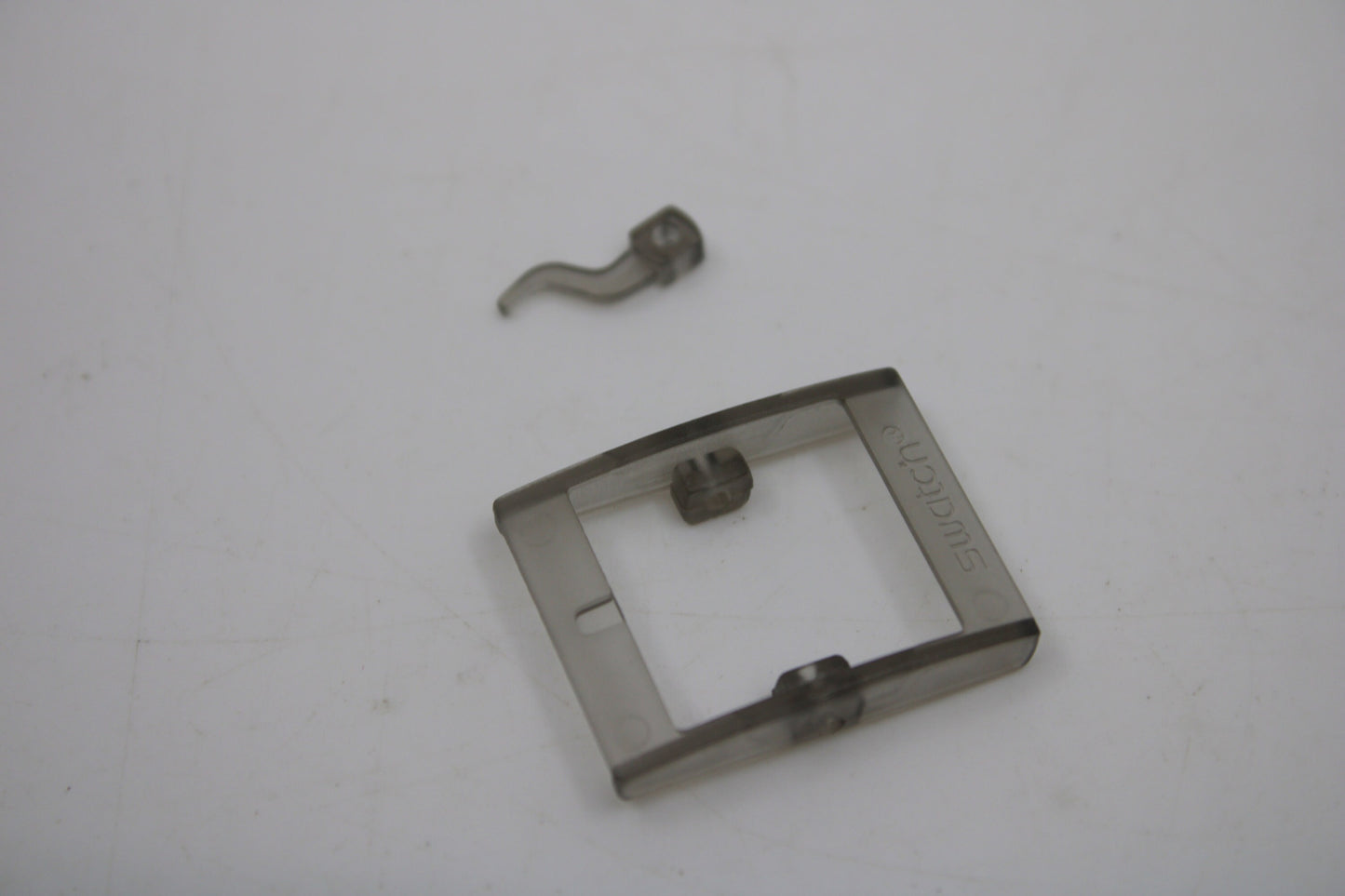 1990s, Vintage Original Swatch Buckle ONLY, for SQUARE Swatch only, Translucent GREY