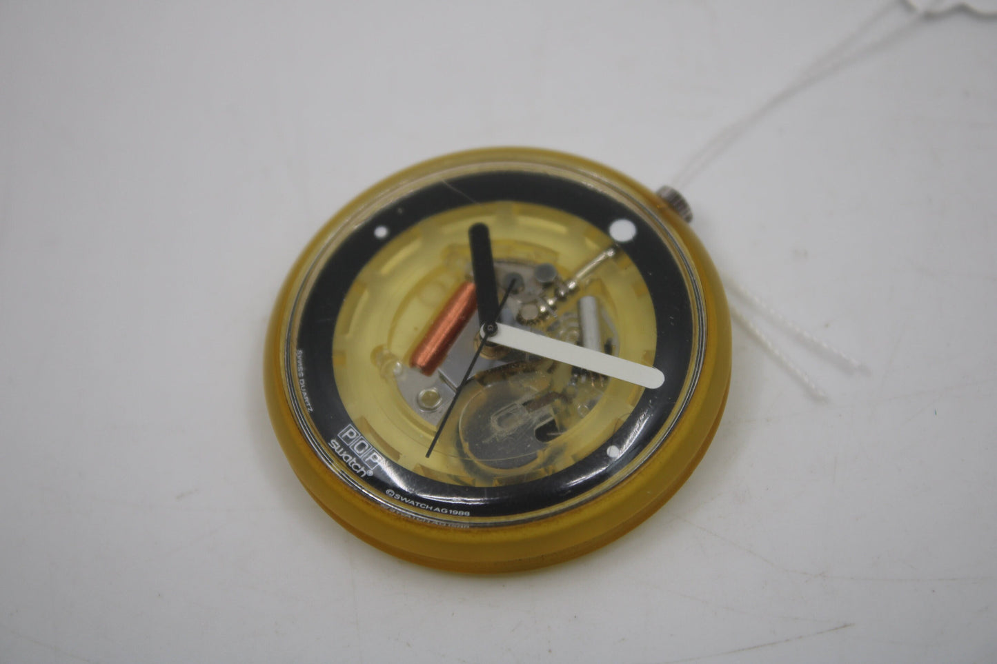 1989, Swatch, PopSwatch, 'White Zebra', PWBK111, nice, used condition, NO strap or box