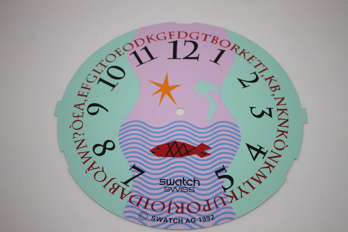 1992 vintage and original Maxi Swatch FACE PLATE, Hookipa, MGN118