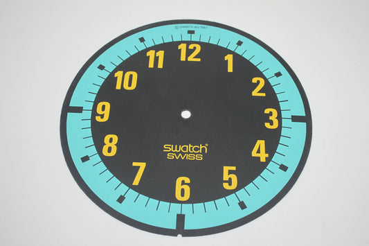 1986 vintage and original Maxi Swatch FACE PLATE, Blue Racer, MLR107