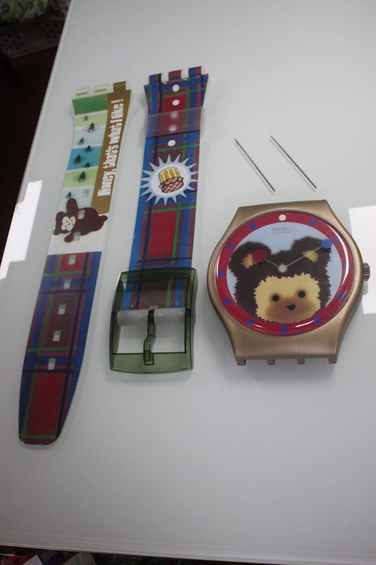 ULTRA RARE Very Good condition 1997 Maxi Swatch, 'Sweet Teddy', MGJ121 Limited to 120 pieces, working 100%