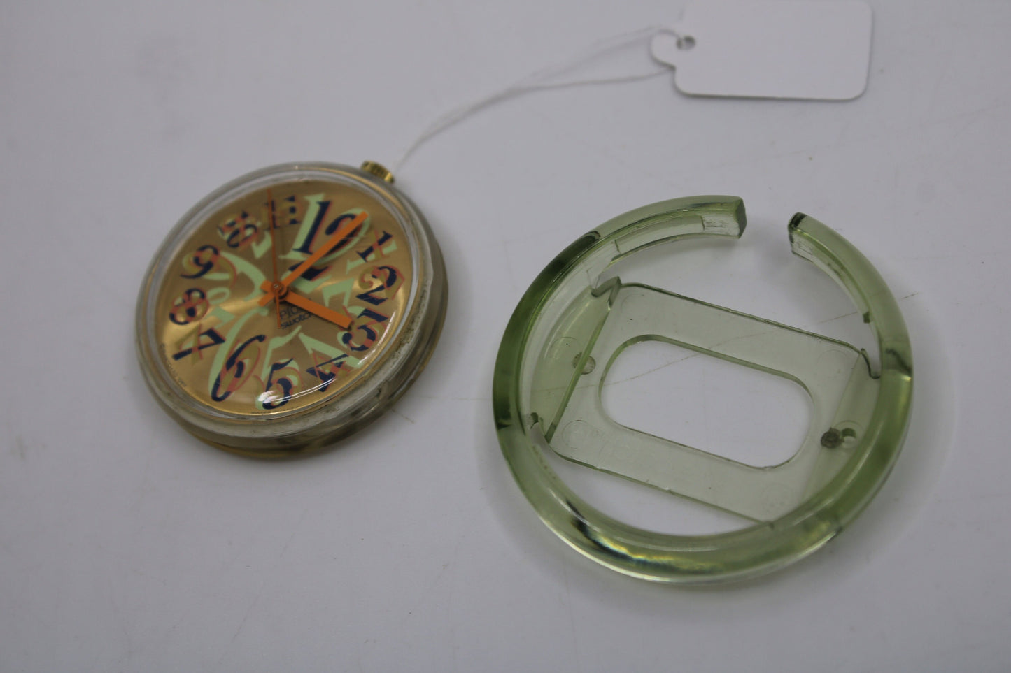1995, Swatch, PopSwatch, 'Pantouffle', PMK108, nice used condition, NO strap, working 100%