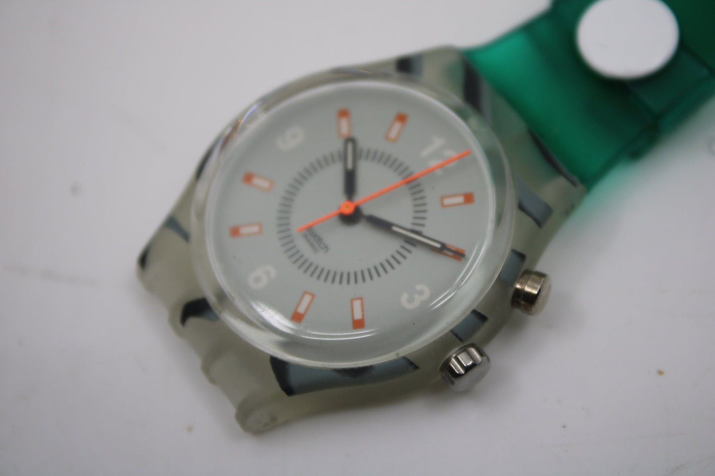 Unique, Vintage Swatch Keychain, GK911, 2000, 'Skeleton', made from recycled, NON-working Gents Swatch watch