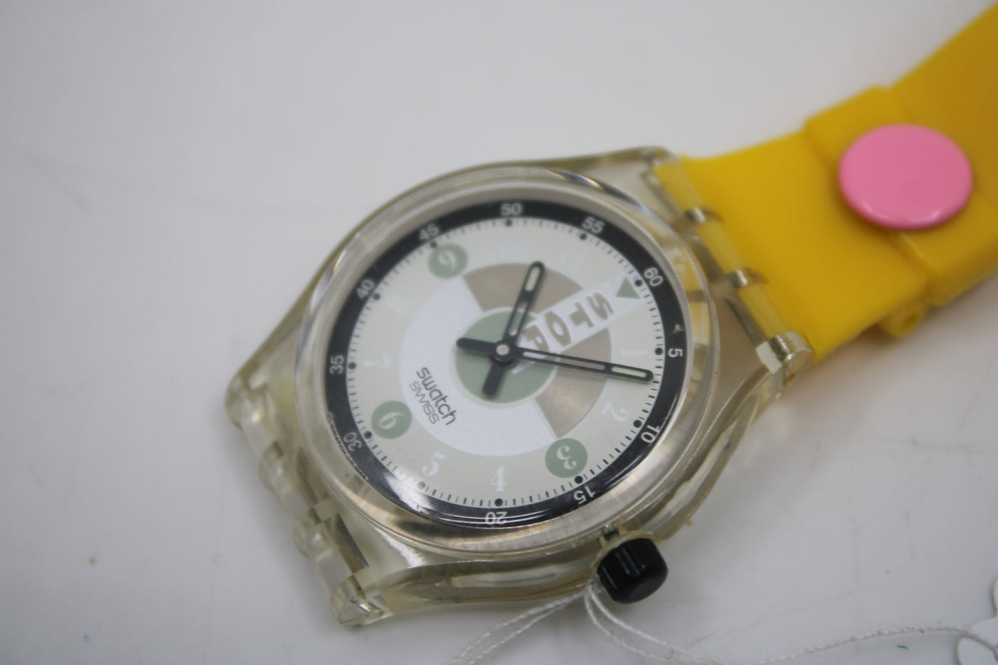 Unique, Vintage Swatch Keychain, SSK108, 1994, 'Rusher', made from recycled, NON-working Gents Swatch watch