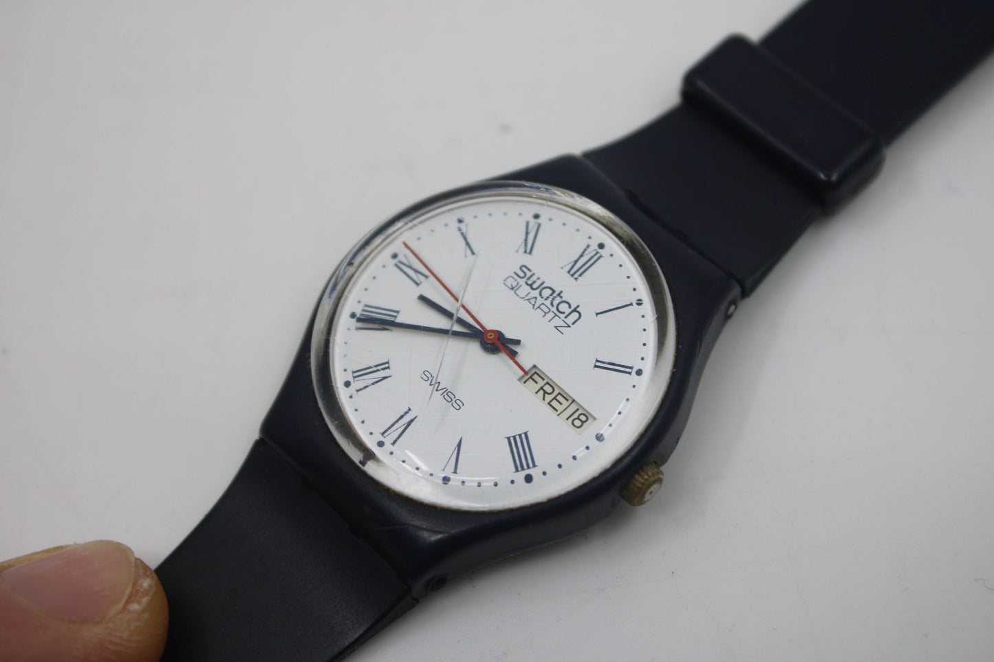 1984, VERY early Swatch, Gents, GN701, Very nice but used condition, working with original strap, READ Description
