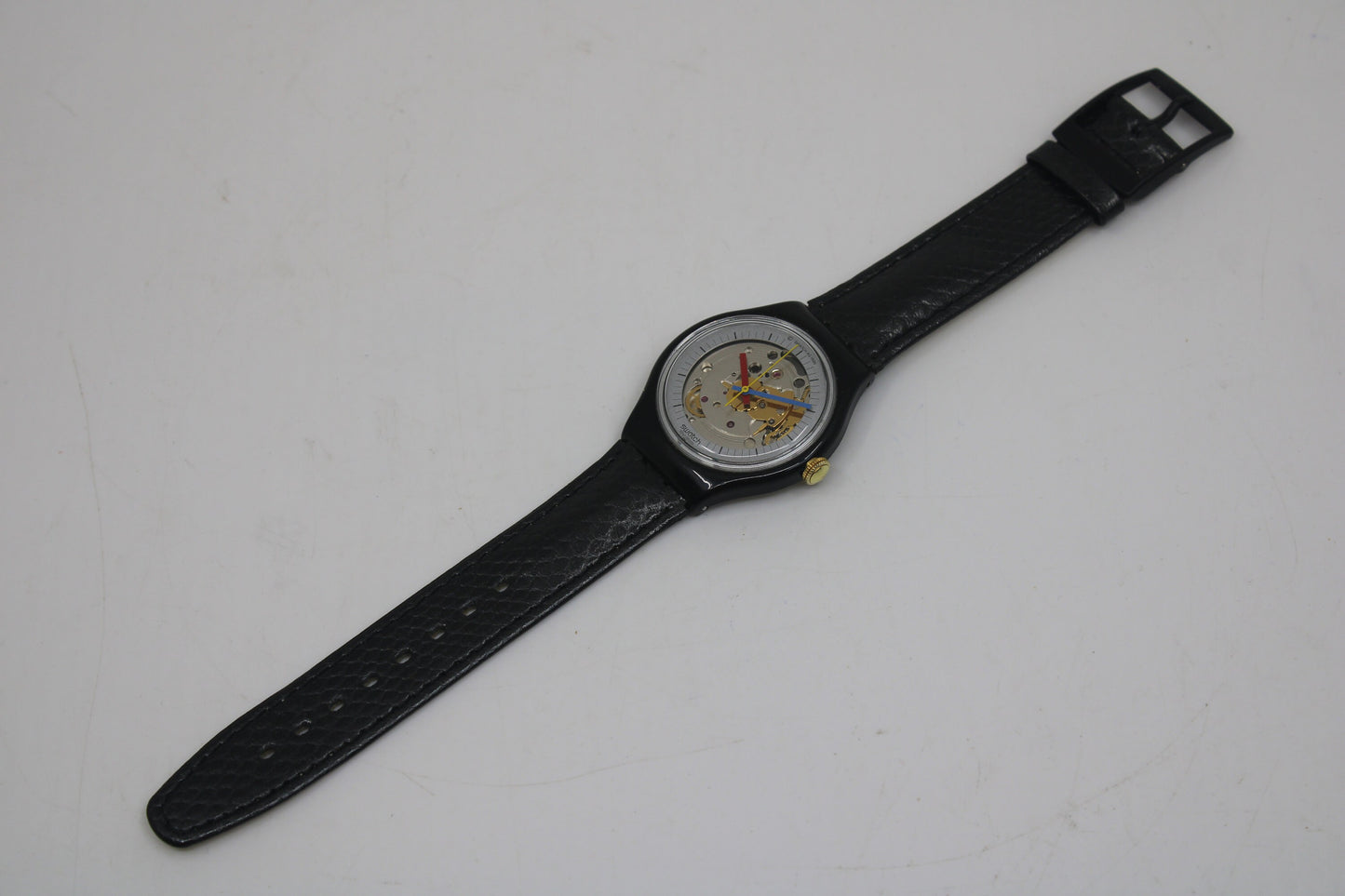 1985 UNIQUE 'Jelly Fish' Vintage Gents Automatic Swatch GK100, NO box, WORKING perfectly, with Brand New Swatch leather strap