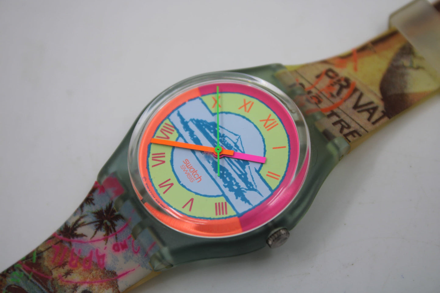 1993, Swatch, Gents, 'Postcard', GN127, New Old Stock and Unworn Condition, 100% working