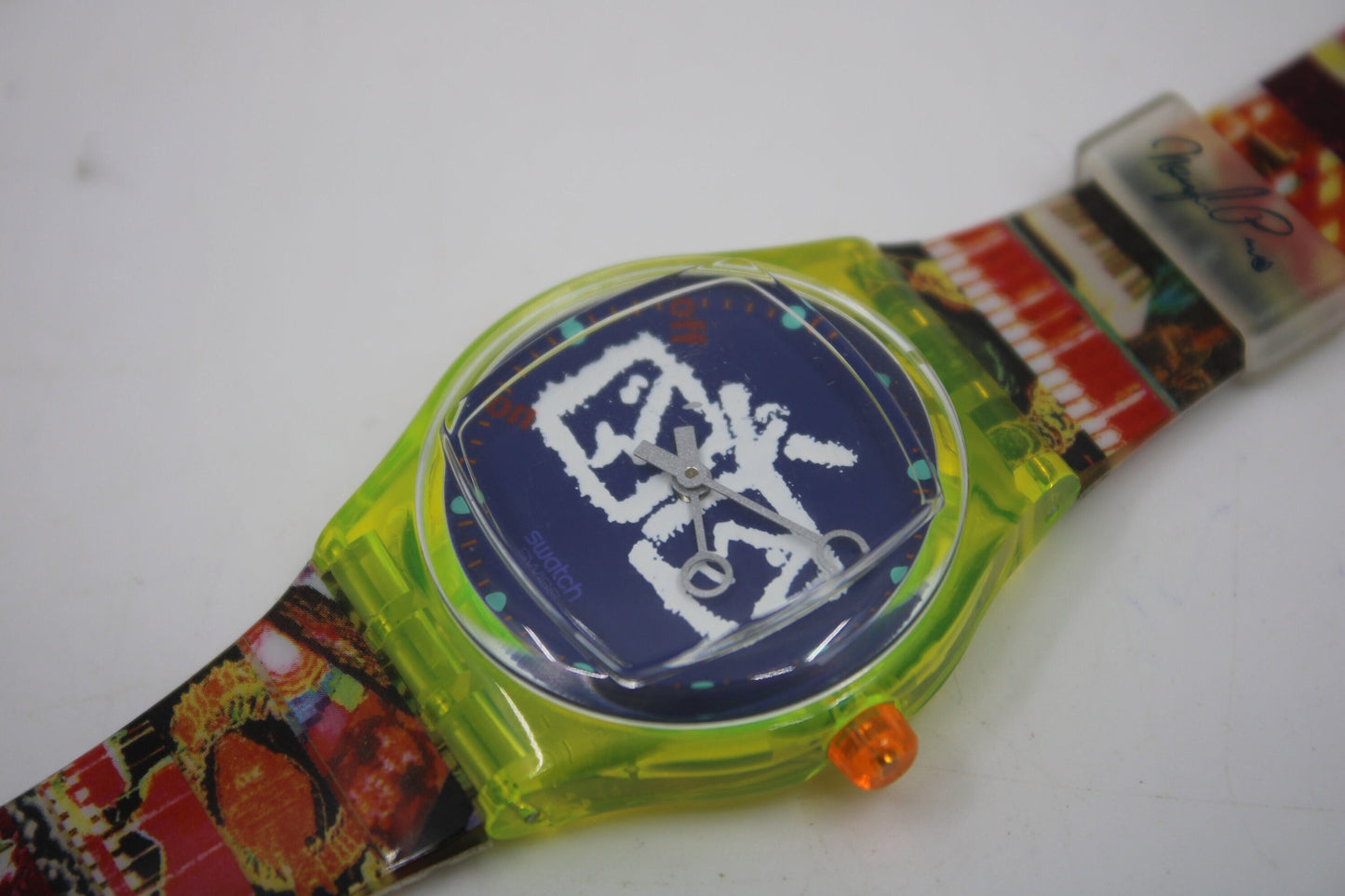 1995, Vintage Gents Musicall Swatch, 'Zapping', SLZ104, NO box, in a NEW Old STOCK, Unused Condition, 100% working