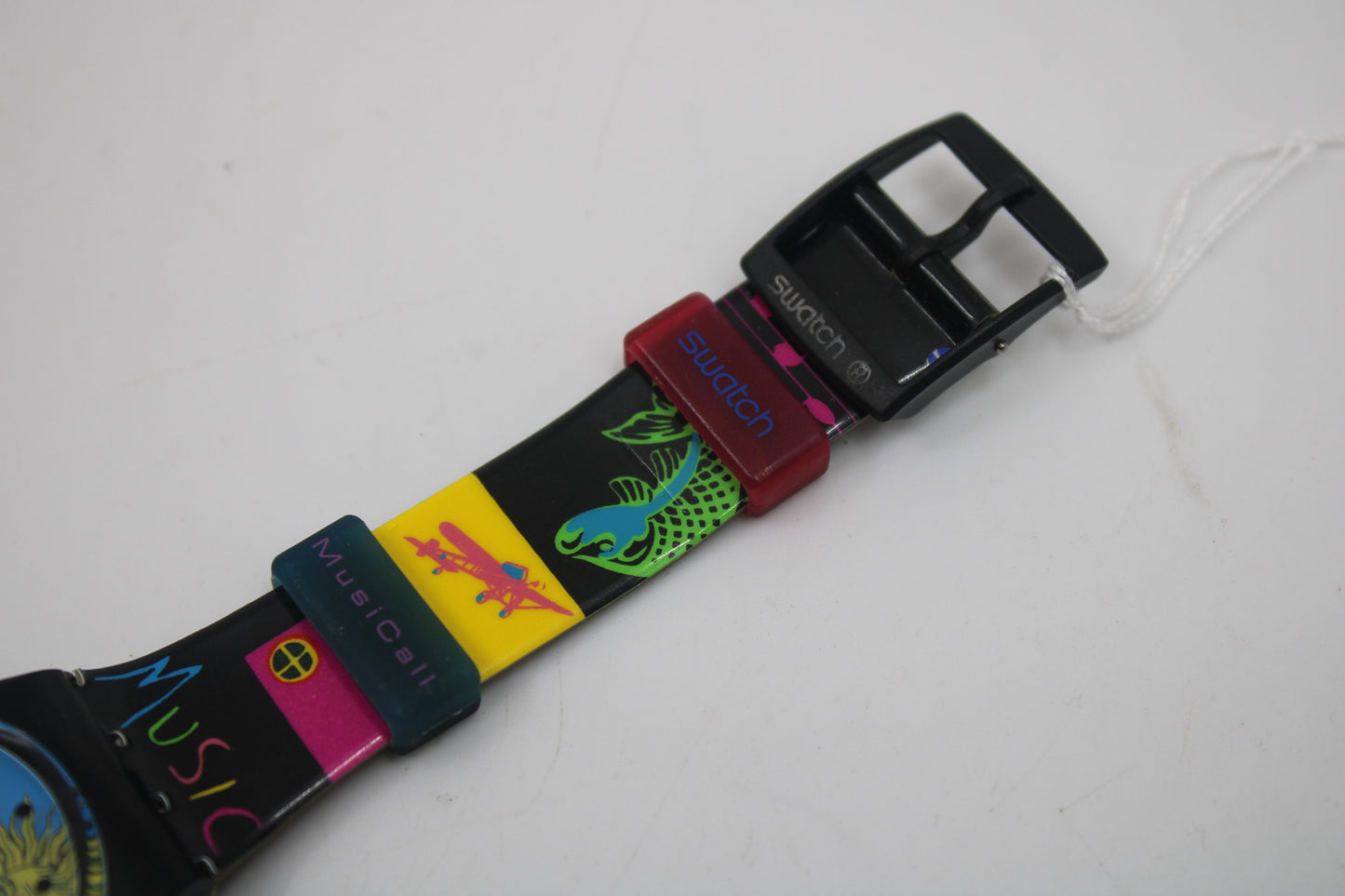 1993 Vintage Musicall Swatch 'Europe in Concert' SLB101, Jean Michel Jarre, NEW OLD STOCK, working 100% with original cracked strap