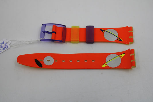 1993, Vintage Swatch Strap, 'Silver Planet', GM112, Gents, New Old Stock
