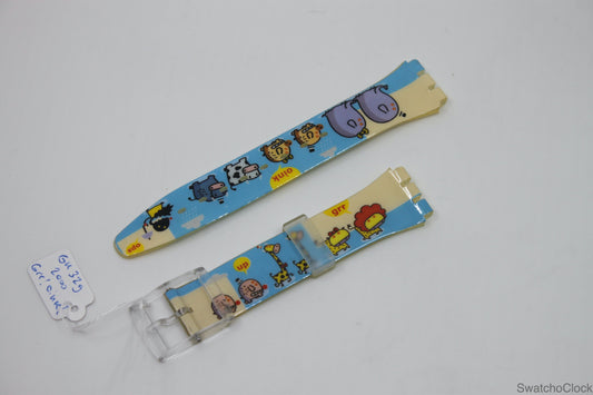 2000, Vintage Swatch Strap, 'Grr! Oink!', GK329, Gents, New Old Stock