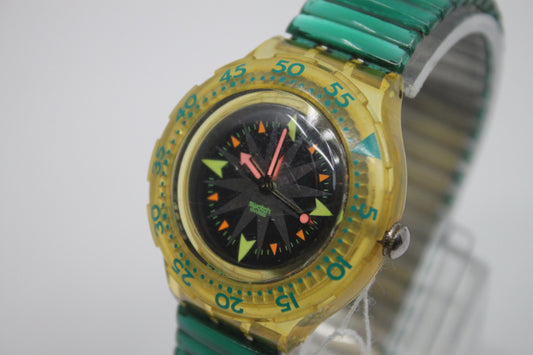 1993 Early Vintage Swatch Scuba 'Mint Drops' SDK108/109, Good, Used Condition, working 100%, Original strap