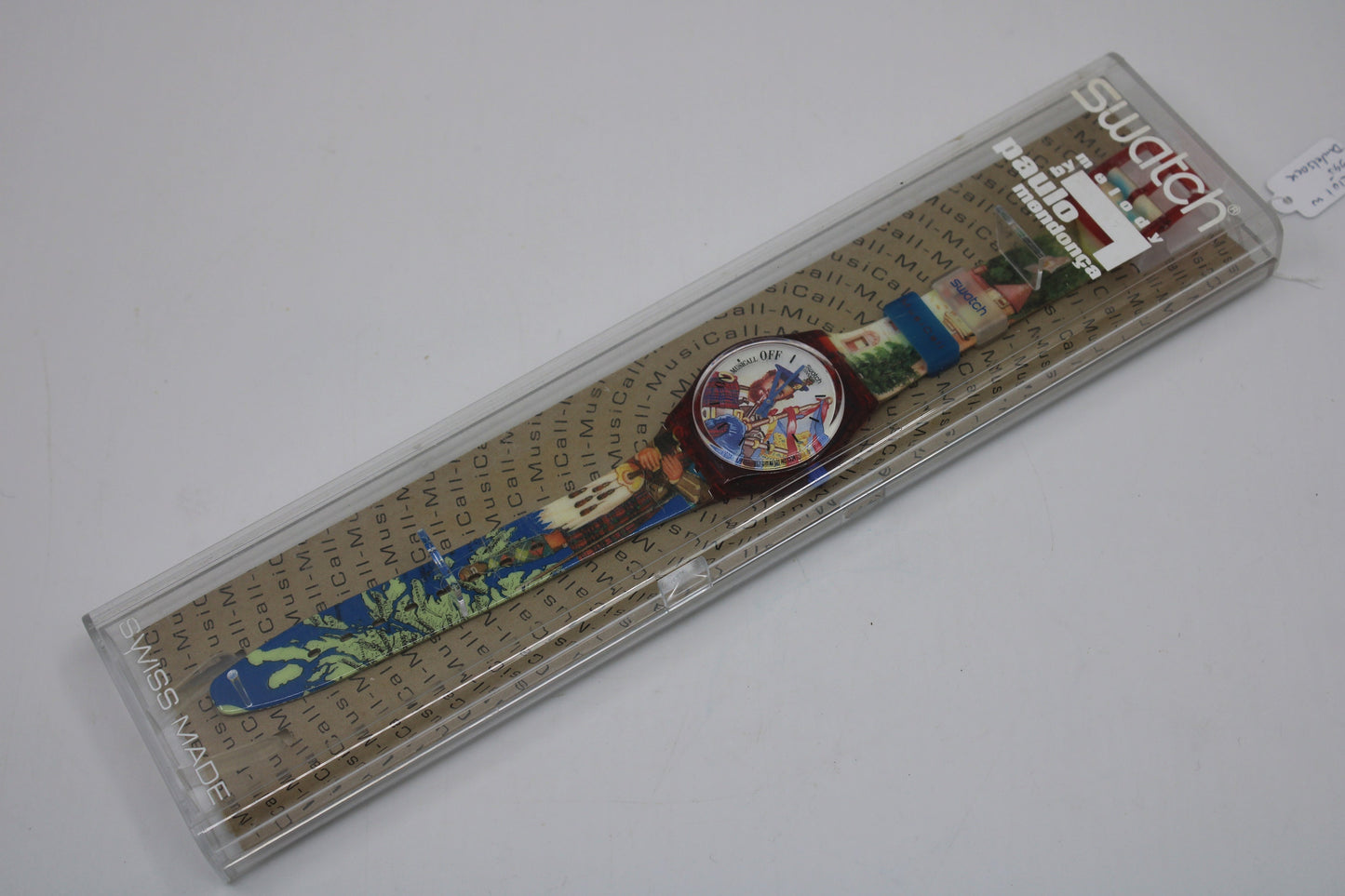 1995 Vintage Musicall Gents Swatch 'Dudelsack' SLR101, NEW OLD STOCK, Never Worn, working 100%, Original, Cracked Strap