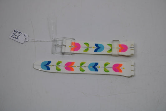 Vintage Swatch Strap, 'Floral Flash', GE152, 17mm, Gents, New Old Stock